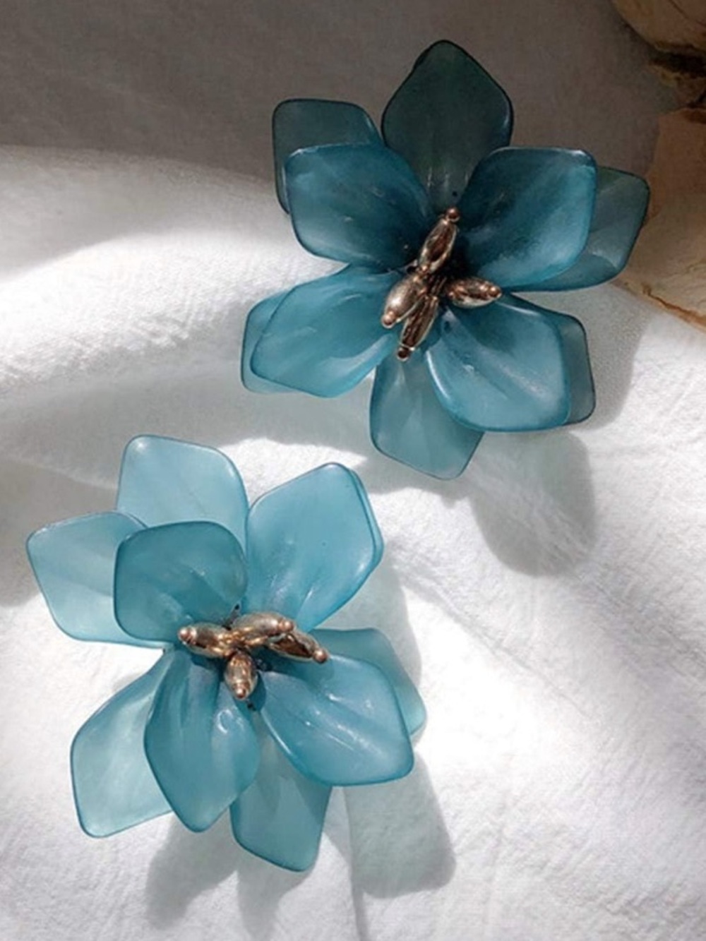 Bohemian Acrylic Blue Flower Earrings